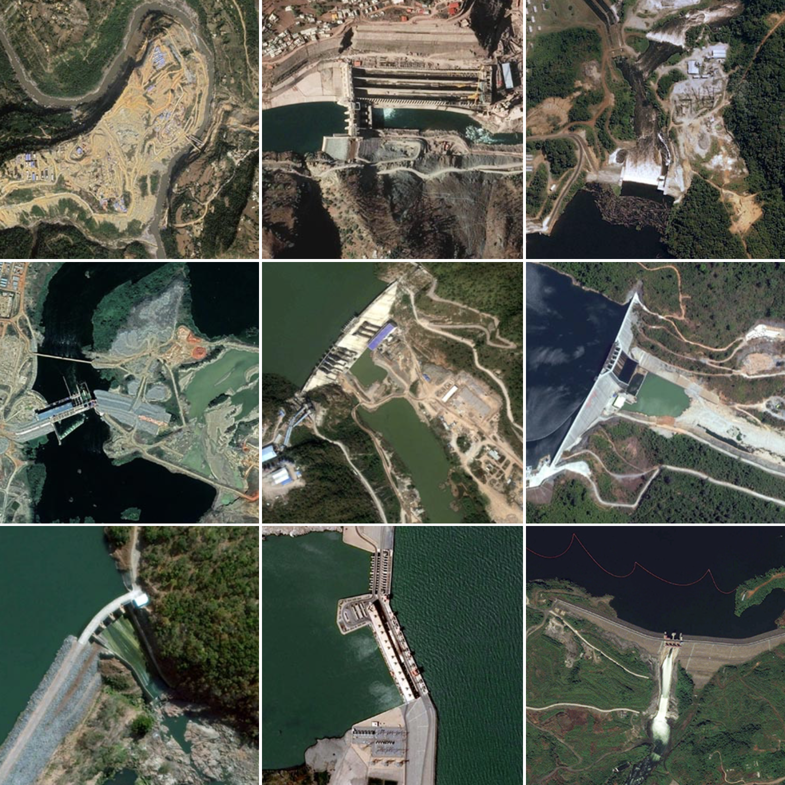 Некоторые из плотин, которые Китай помогал финансировать или строить по всему миру