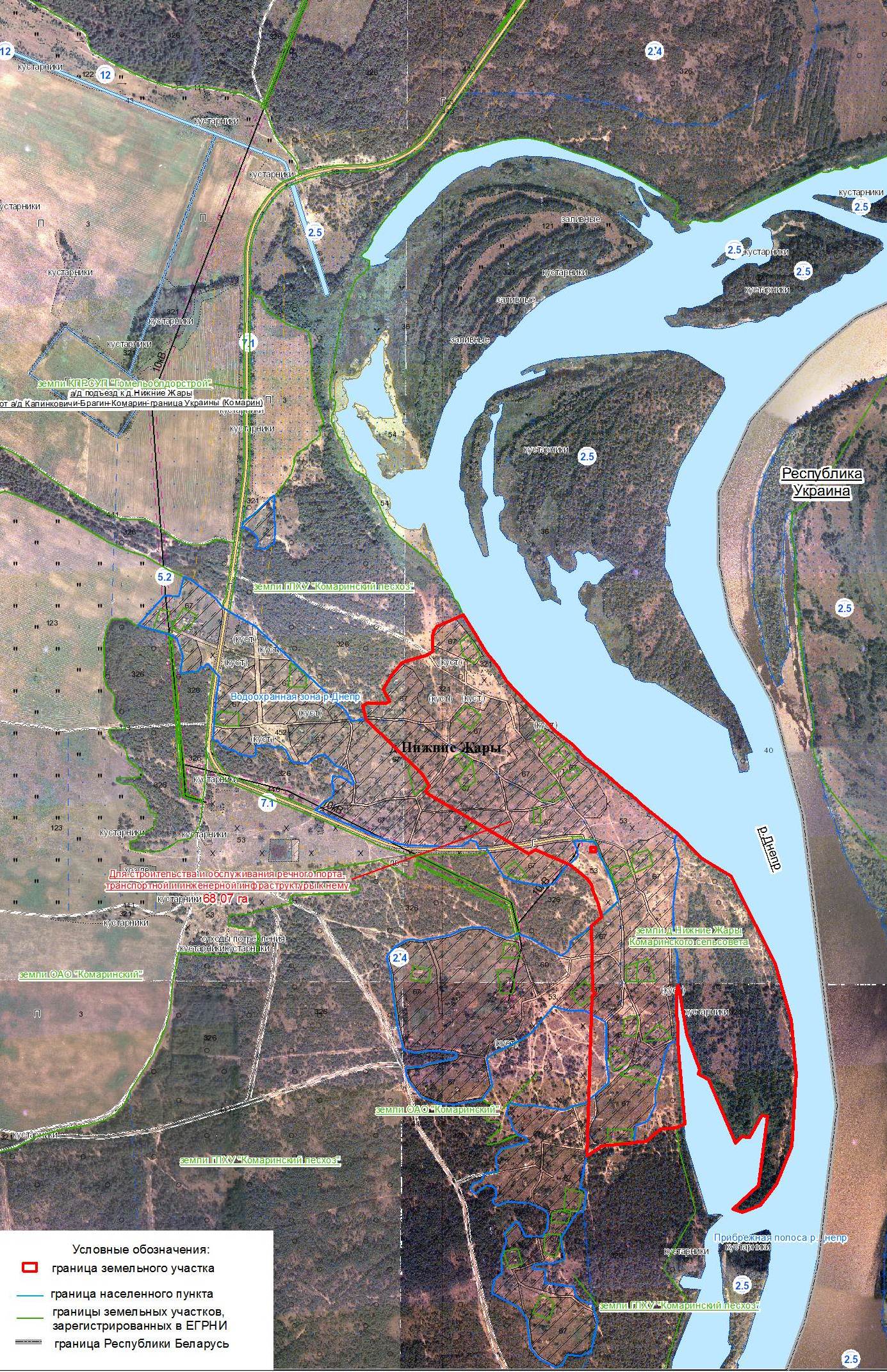 Ситуационная схема размещения земельного участка, где планируется строительство порта в деревне Нижние Жары
