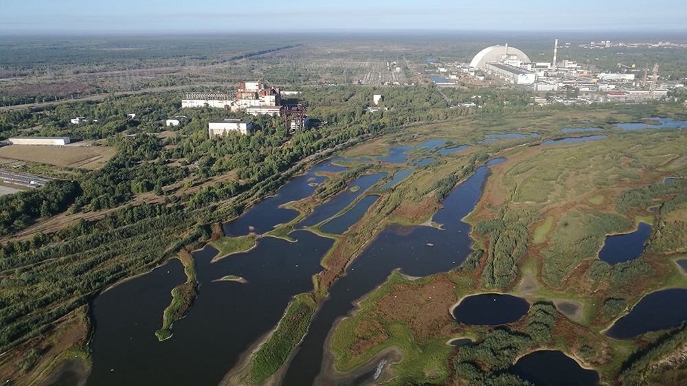 Река Припять у Чернобыльской АЭС