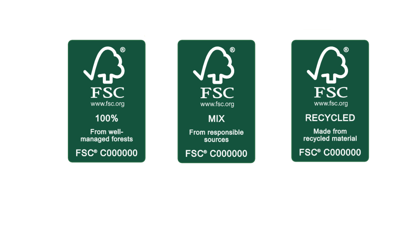 Три знака сертификации FSC. © fsc.org