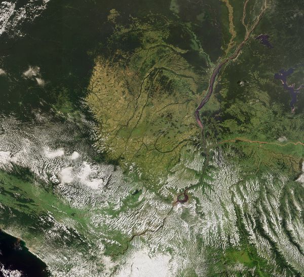 Река Конго . Снимок Европейского космического агентства (ESA)