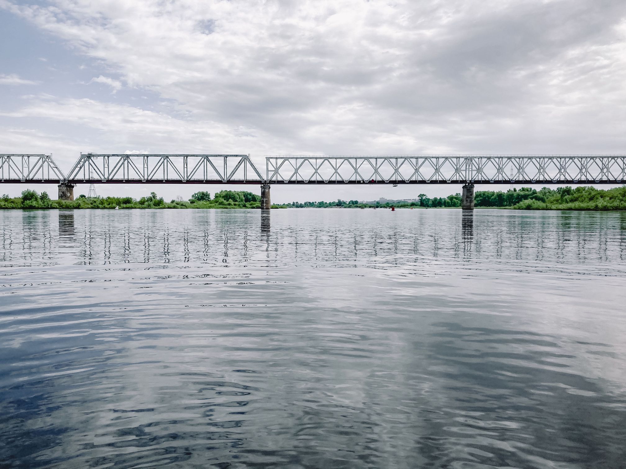 Самый длинный железнодорожный мост в Беларуси.