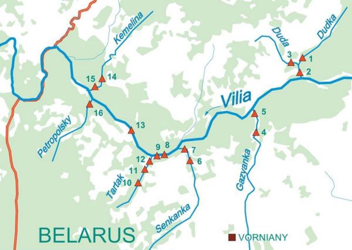 Map of salmon migration routes in Belarus from the Manual for Rare Fish Keepers