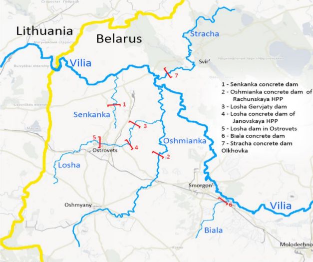 Карта беларусских рек, где обитают лососи