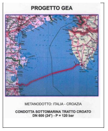 Морской подводный трубопровод между Италией и Хорватией